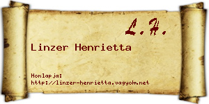 Linzer Henrietta névjegykártya